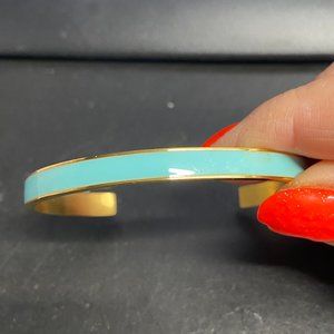 Australian Opel Light Blue Bangle 18k Gold over 925 fits 6-7.5 GIrl Gang J-85